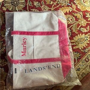 Lands' End Canvas Tote with Pink Trim